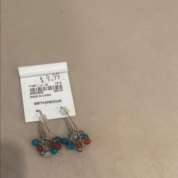 J. Jill Silver and Semi-Precious Multicolor Beaded Earrings - Picture 2 of 3